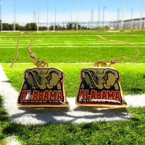 Vintage Y2K Novelty Alabama Crimson Tide Pierced Dangle Bama Earrings Roll Tide